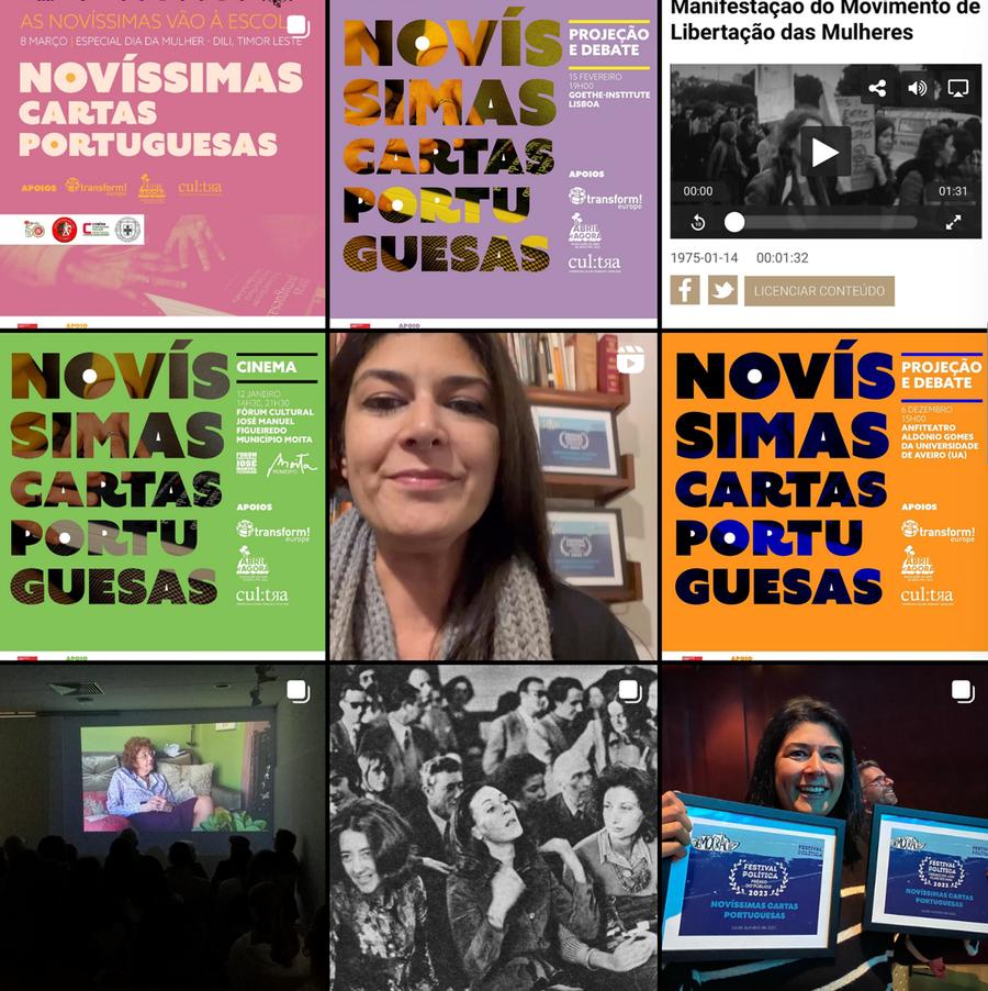 Grelha de publicações do Instagram Novíssimas Cartas Portuguesas