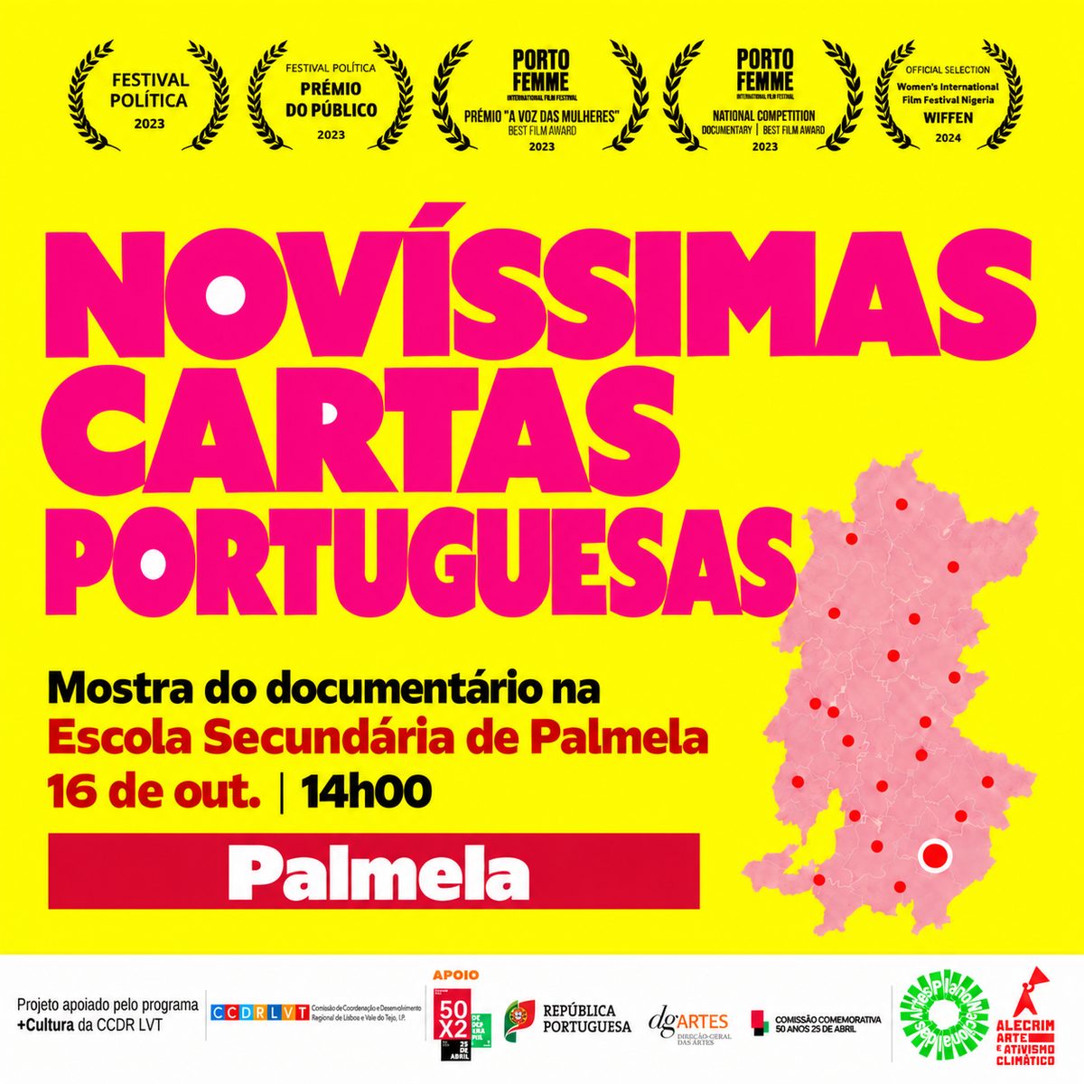 Cartaz da sessão: Escola Secundária de Palmela, Palmela, 16 de outubro de 2026