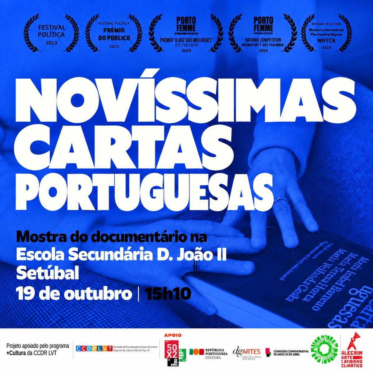 Cartaz da sessão: Escola Secundária D. João II, Setúbal, 19 de outubro de 2026